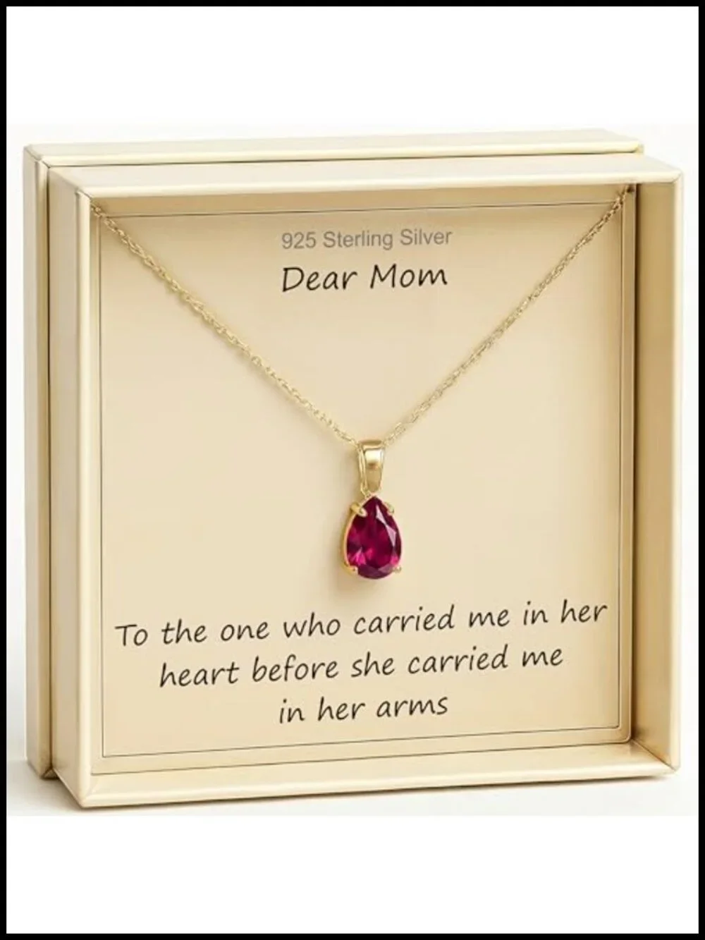 Gold Plated Sterling Silver Pendant Necklace for Women Mom Jewelry Gift